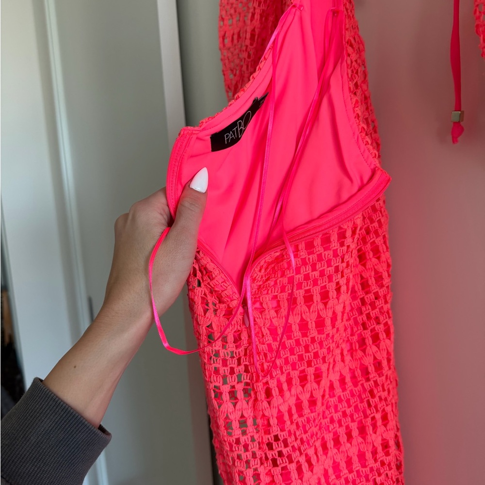 PatBO Neon Pink Crochet Dress - Picture 4 of 8
